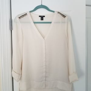 H&M womens silk blouse, size 6, cream